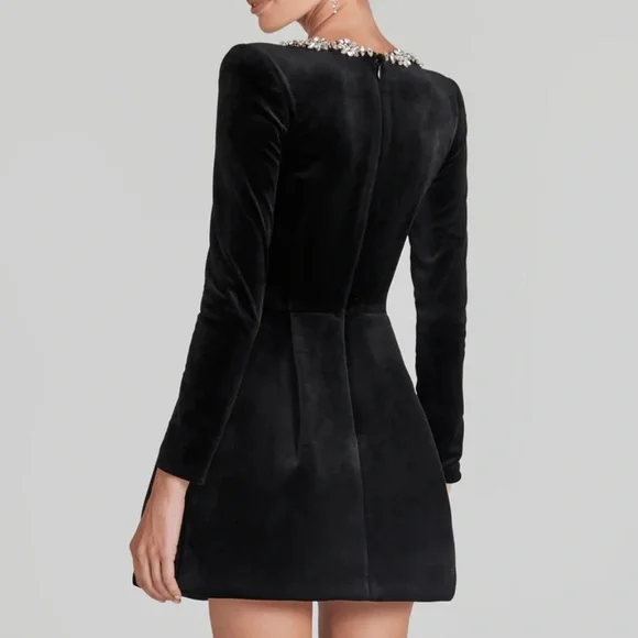 nadine merabi kimberly black dress Kimberly Square Neck Black Mini Dress